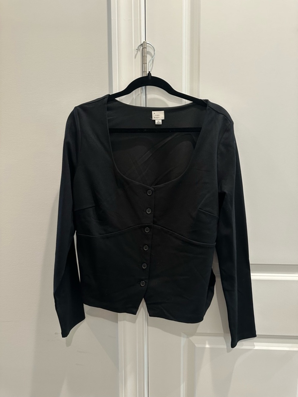 a new day Black Scoop Neck Top